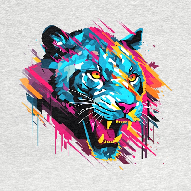 Panther Animal Freedom World Wildlife Wonder Abstract by Cubebox